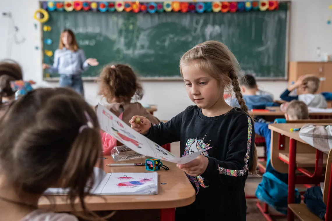 Ukrainian children studying in Bucharest