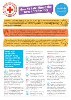 Poster on how to talk about the new coronavirus