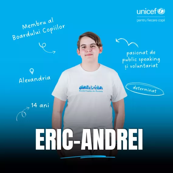 Eric-Andrei, membru al Boardului Copiilor