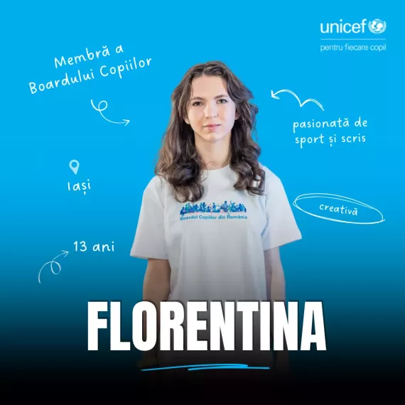 Florentina, membră a Boardului Copiilor