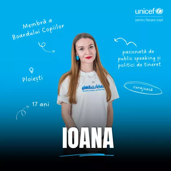 Ioana, membră a Boardului Copiilor.