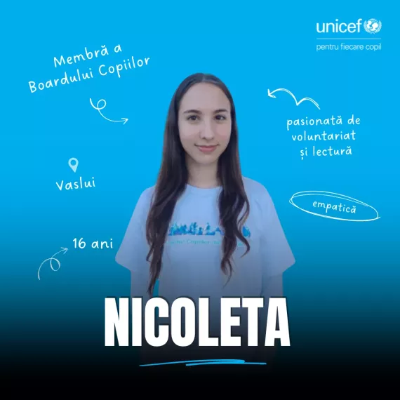 Nicoleta, membră a Boardului Copiilor