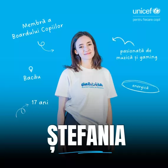Ștefania, membră a Boardului Copiilor