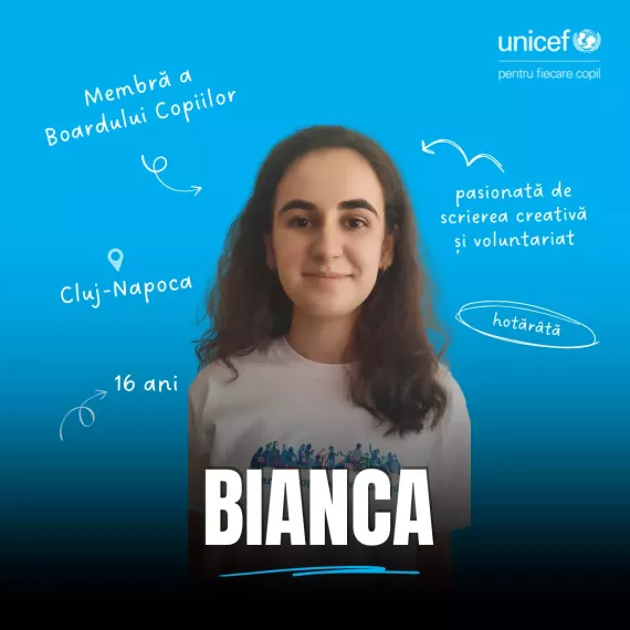 Bianca, membră a Boardului Copiilor