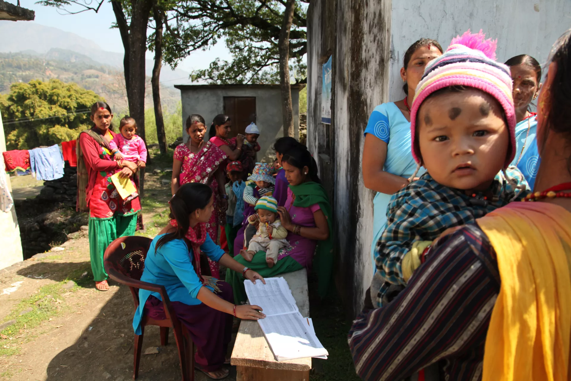 Children getting ready for vaccination 