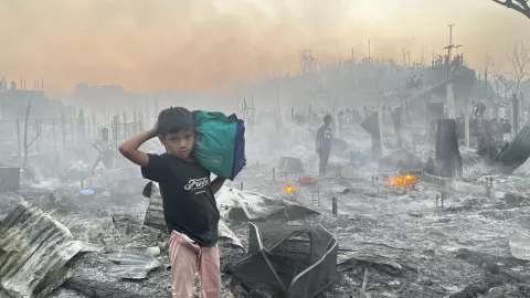 fire in the Rohingya refugee camps