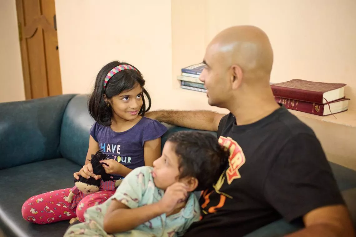 father and children 