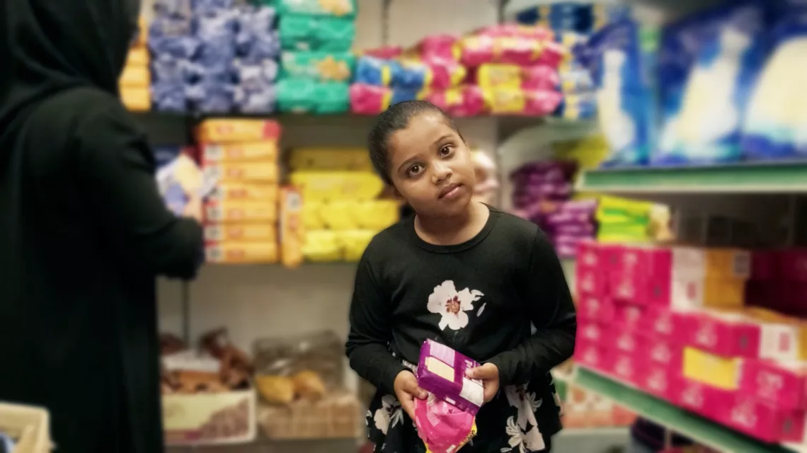 Girl in shop