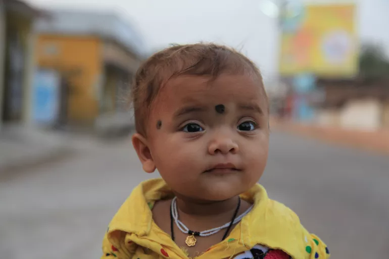 A young child in India 