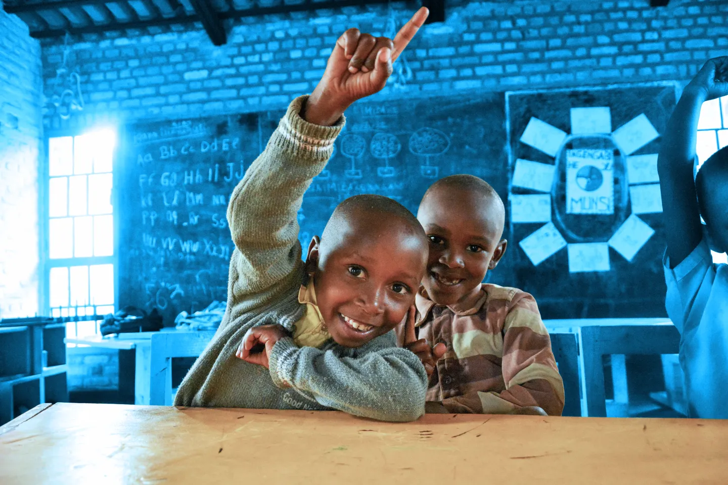 Listening club for the UNICEF-supported Itetero children's radio programme at Rwamagana ECD Centre in Rwanda.