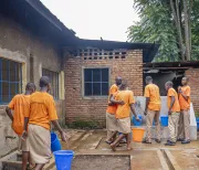 students fetching water