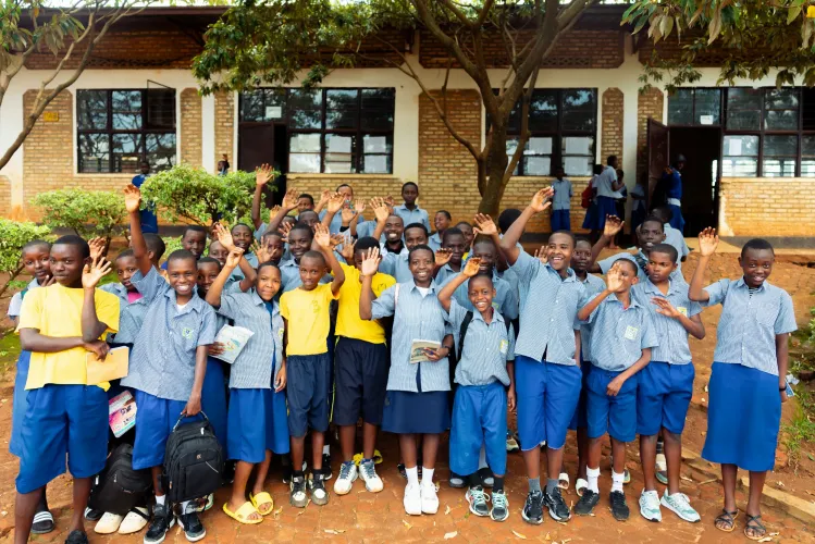 students pose for a picture
