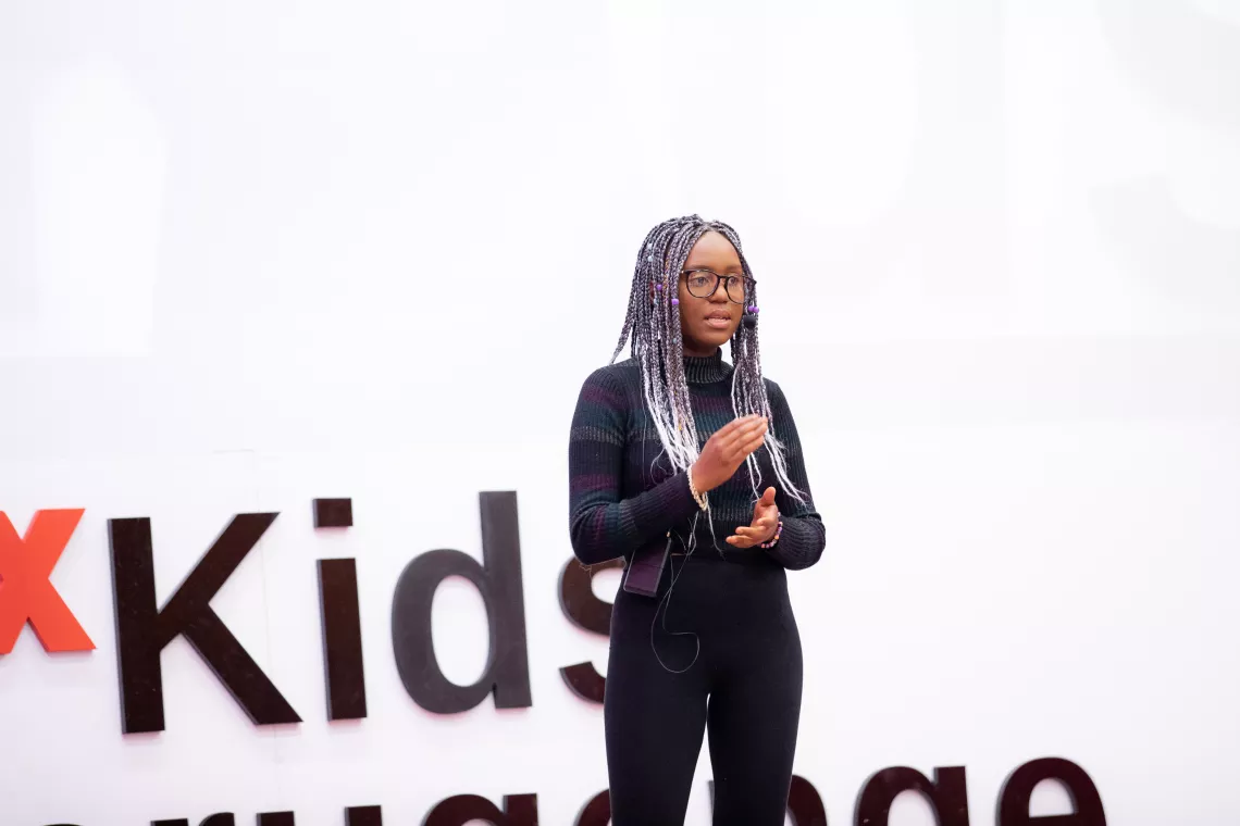 Umutoni, 16, is a survivor of domestic violence. She shared her story of recovering in her talk, “Life After Domestic Violence" at UNICEF's TEDxKids event for World Children's Day.
