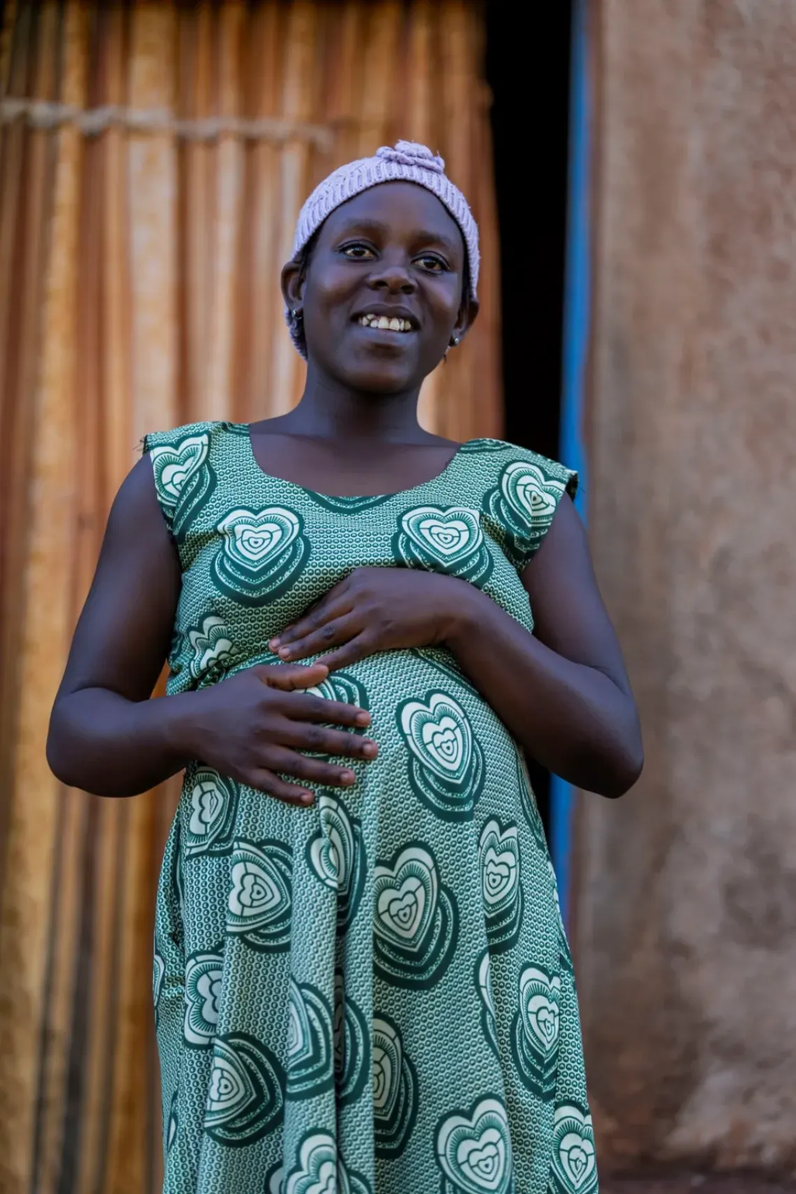 A woman smiling 