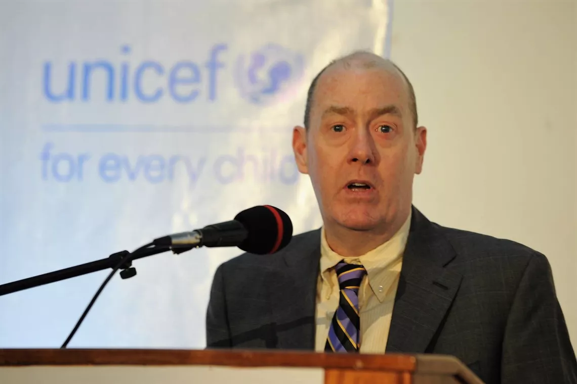 UNICEF Representative Ted Maly at Pitch Night event for youth entrepreneurs in Rwanda
