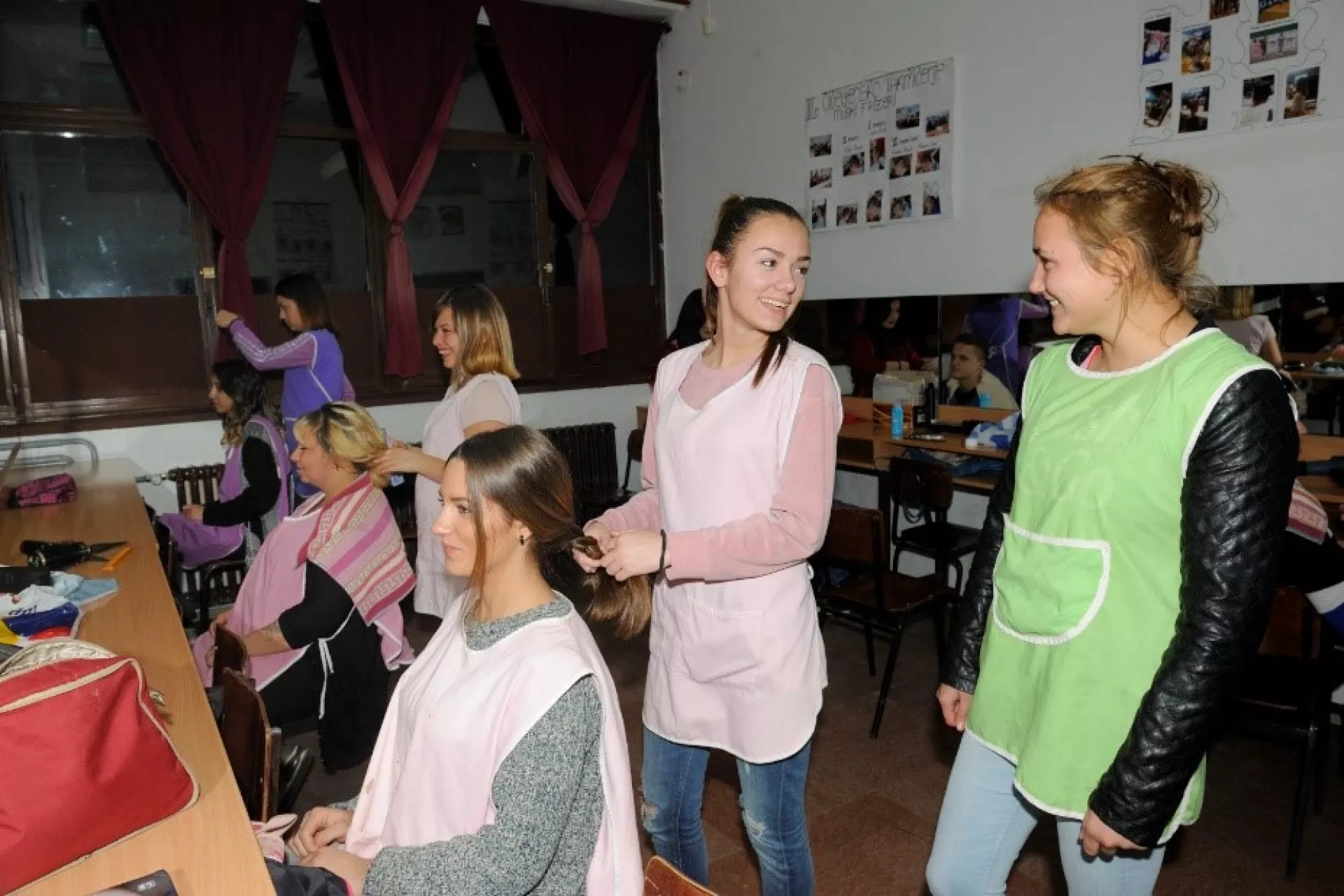 Klaudija at a hairdresser's