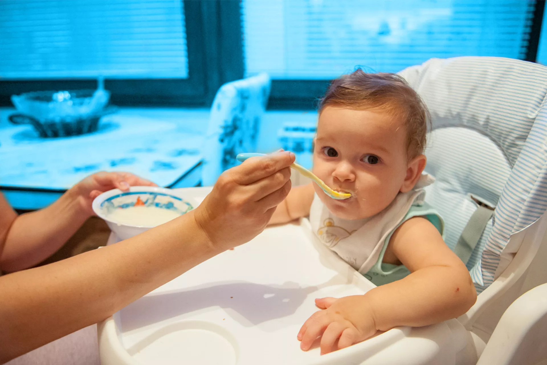 Mother feeding her baby