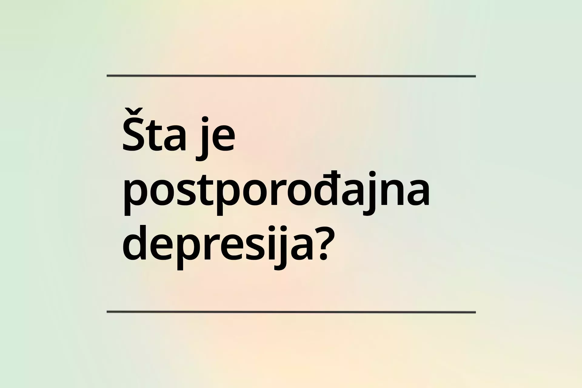 postporođajna depresija