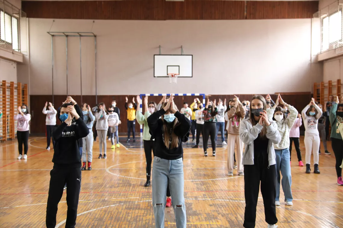 dance in the Radoje Domanovic school gym