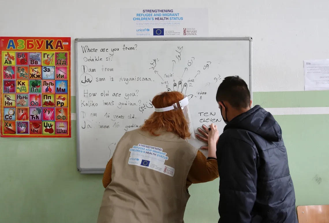 Children also learn Serbian at the workshops.