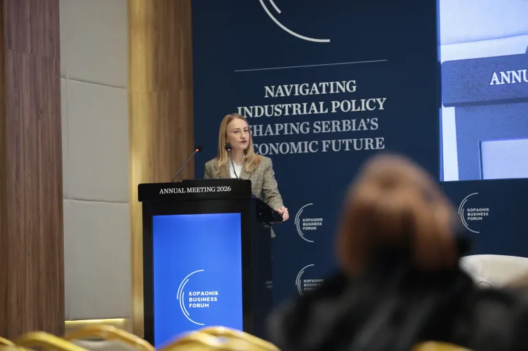 ms Deyana Kostadinova UNICEF Serbia Representative, speaking at the 2026 Kopaonik Business Forum
