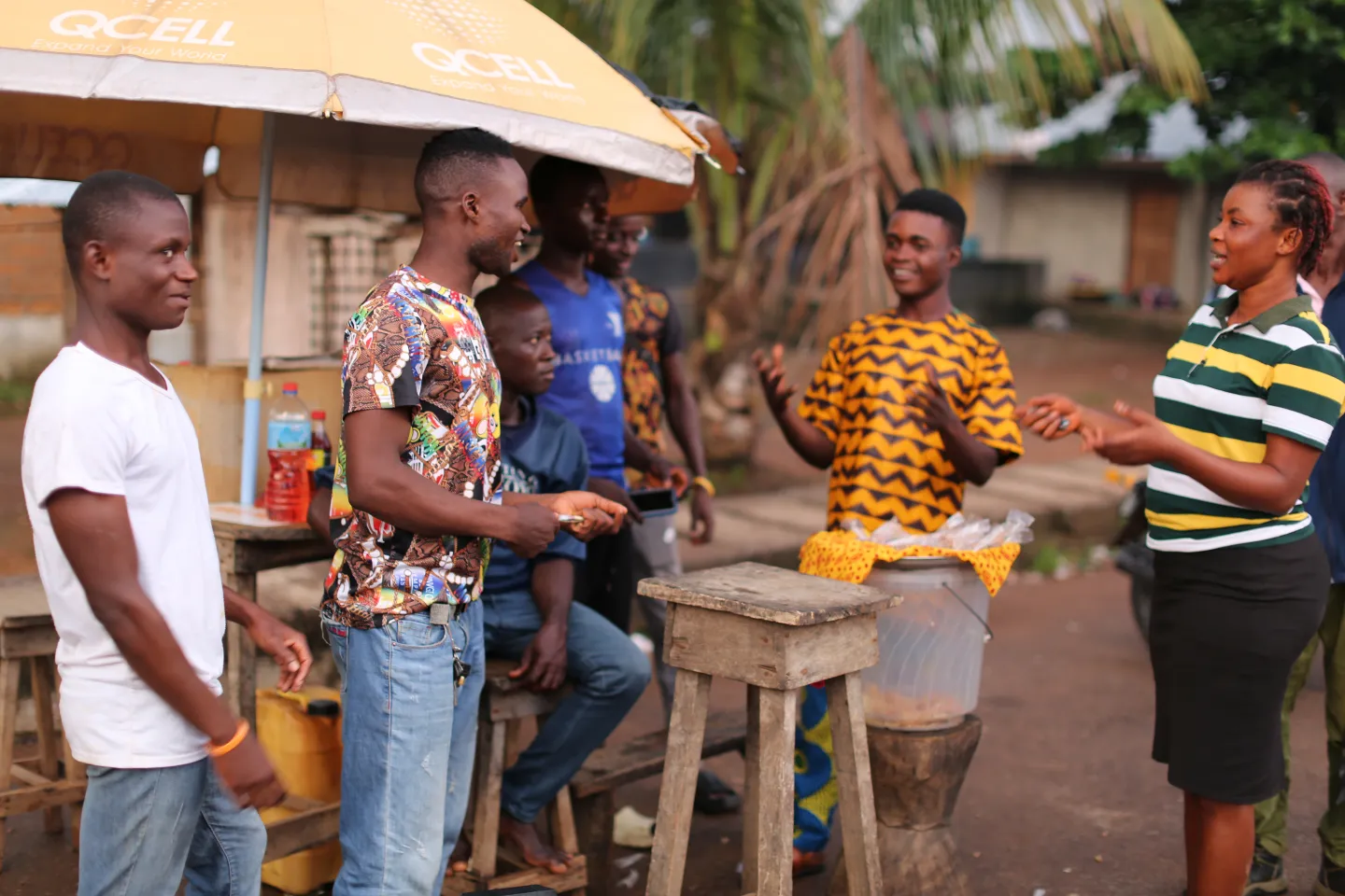 Two young peace ambassadors, Magaret Kamara and Desmond Kanu, engage young people in Binkoloh community on the promotion of peace and unity around election periods 