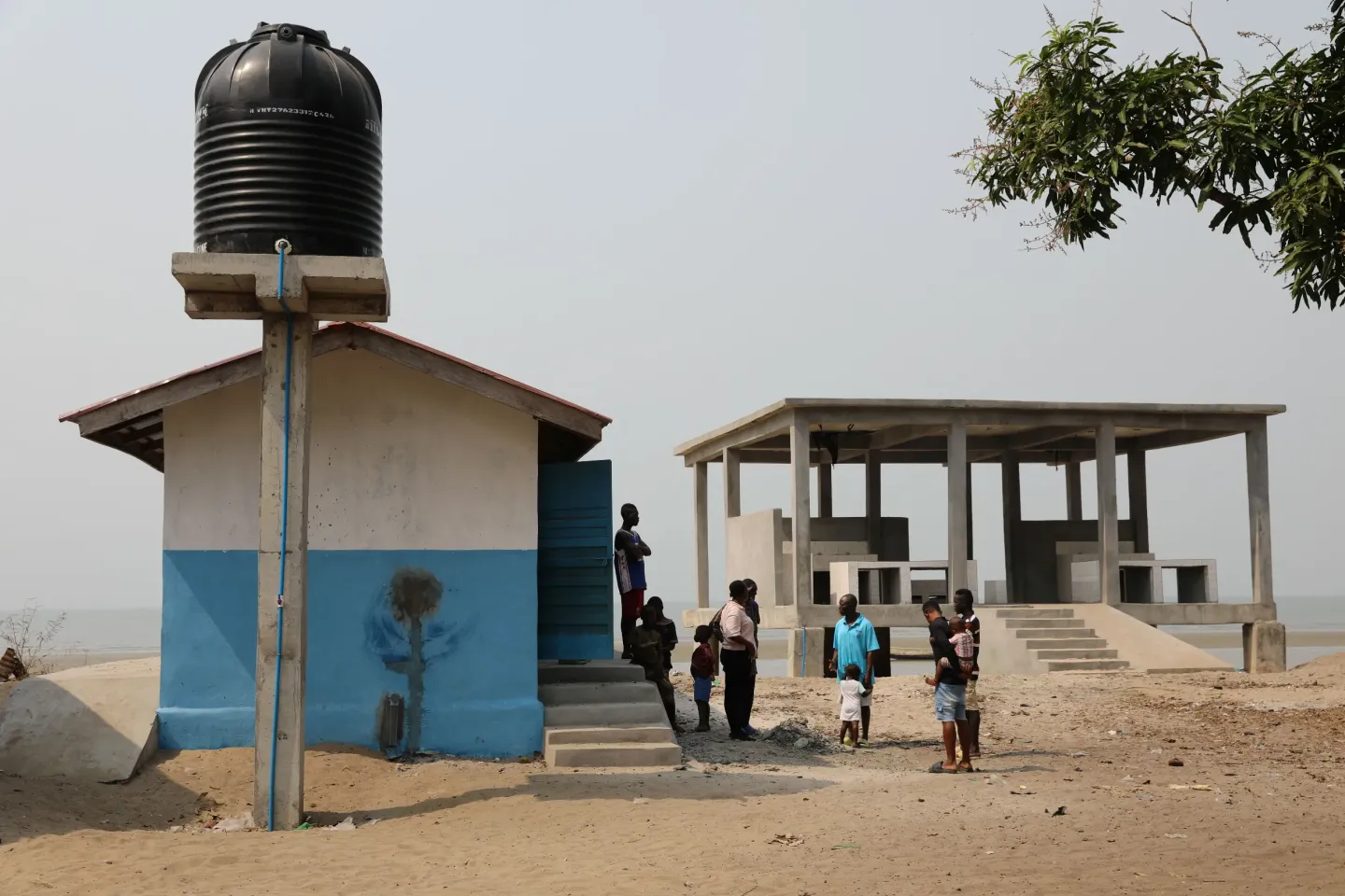 A WASH-equipped fish landing site and toilet block that are almost ready for commissioning and use at the Tissana Wharf fishing community. 