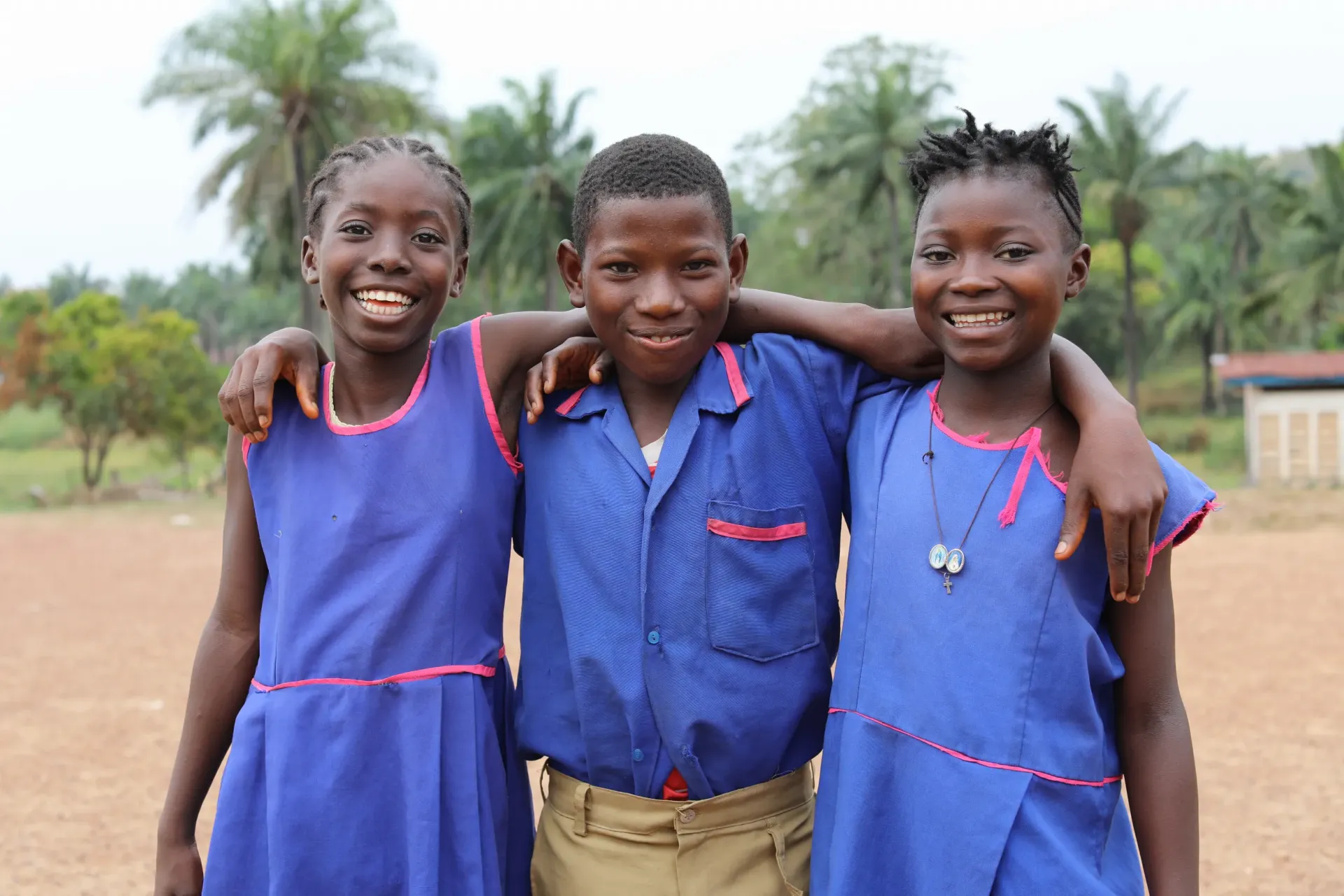 Photo of happy school pupils