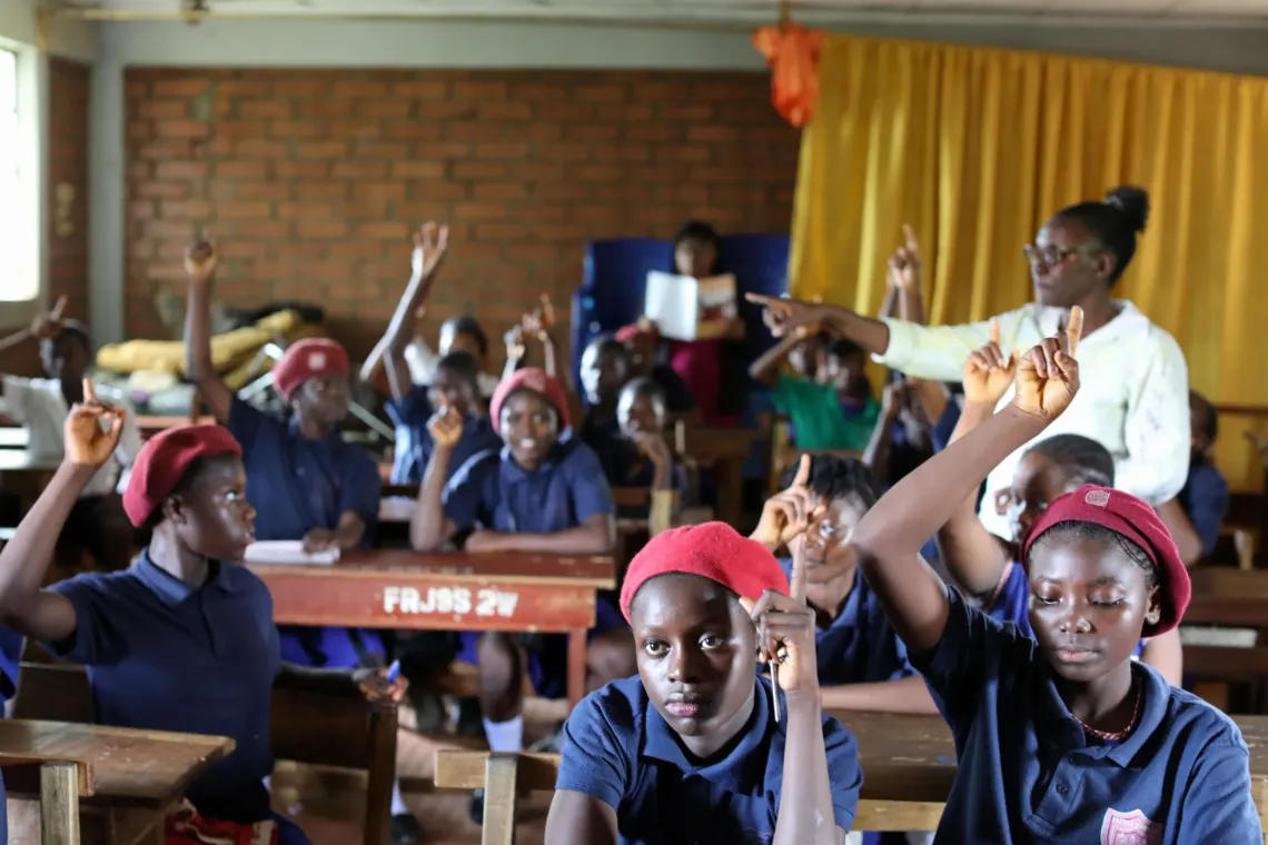 Lucia Tucker, a teacher at the Fattah Rahman Secondary Municipal School in Freetown, who no longer uses corporal punishment as corrective measure, teaches children effectively without the use of the stick 
