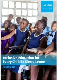 Cover page of the Inclusive Education for Every Child in Sierra Leone &ndash; Policy Brief