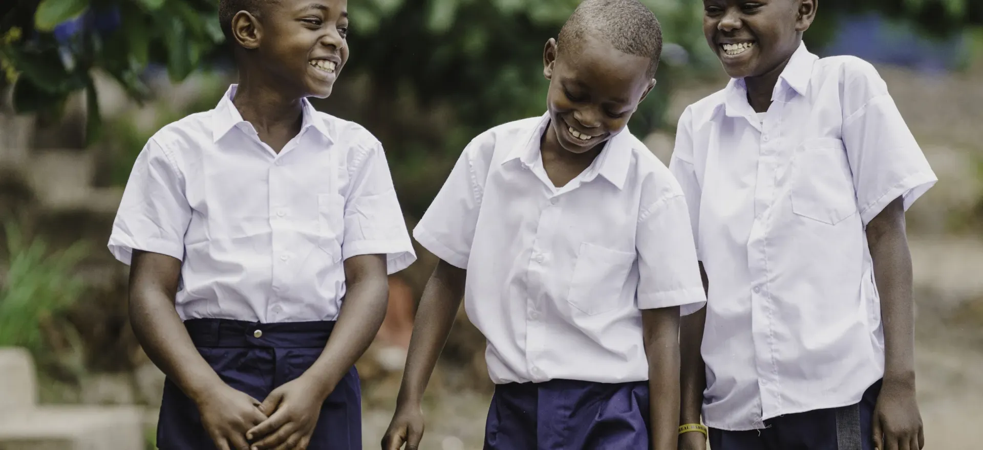 School boys play together in the courtyard at Mabanga Primary School in Goma, North Kivu province, DR Congo