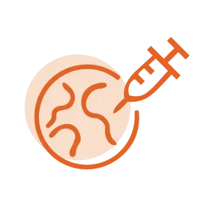 Icon: Immunization - syringe on a globe