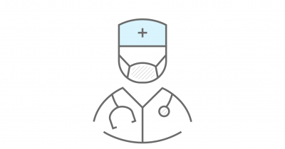 Icon showing a doctor wearing a mask
