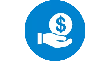Icon representing donation - hand receiving money