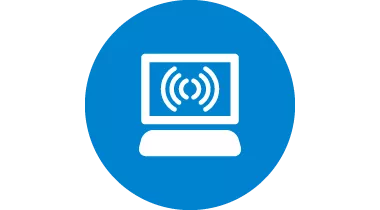 Icon representing computer connected to the internet