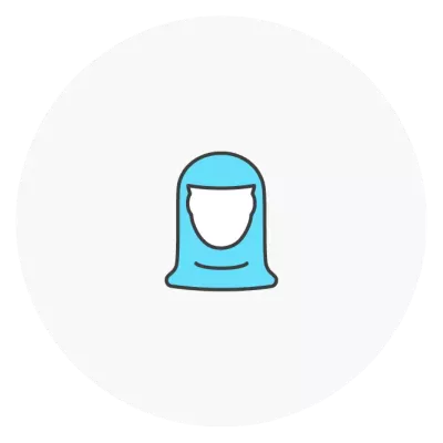 Icon of a veiled woman