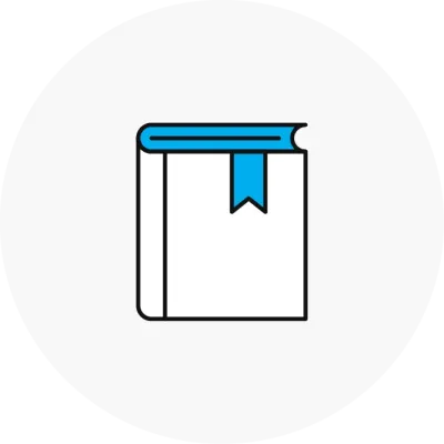 Illustrative icon of a school book. 