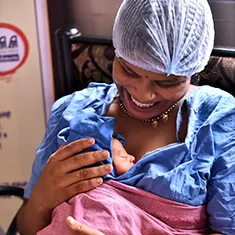 Image of a mother and her newborn