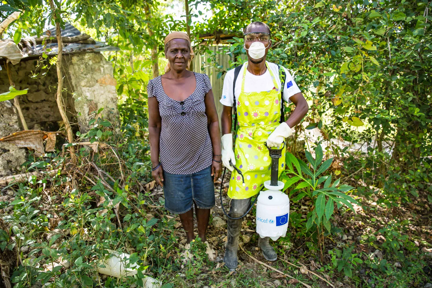 A woman and man in Haiti