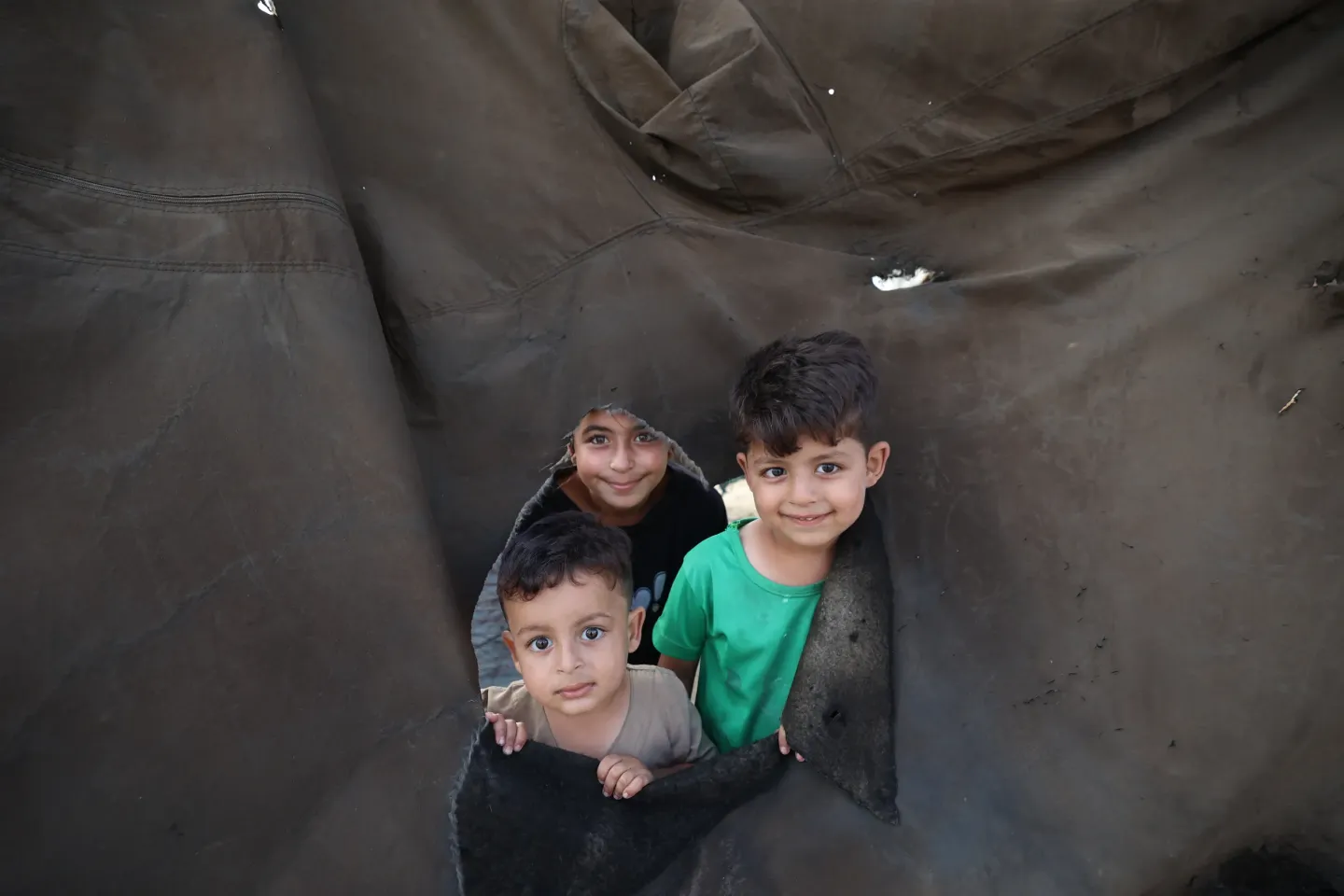Children in Gaza celebrated the announcement of a ceasefire on 9 October 2025.