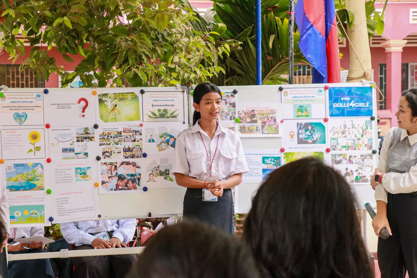Students in Secondary School sharing presentations