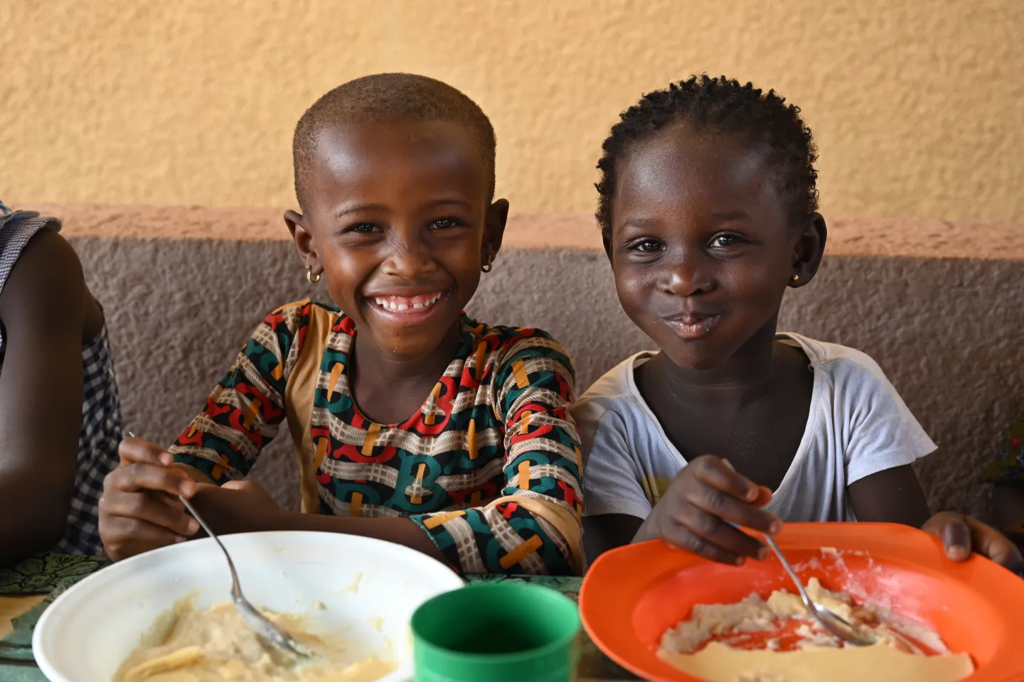 Children having a nutritious meal