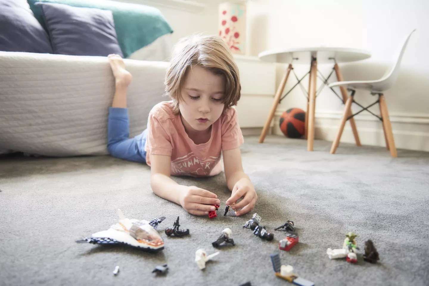 Indigo can spend hours playing with his Lego in Melbourne, Australia. 