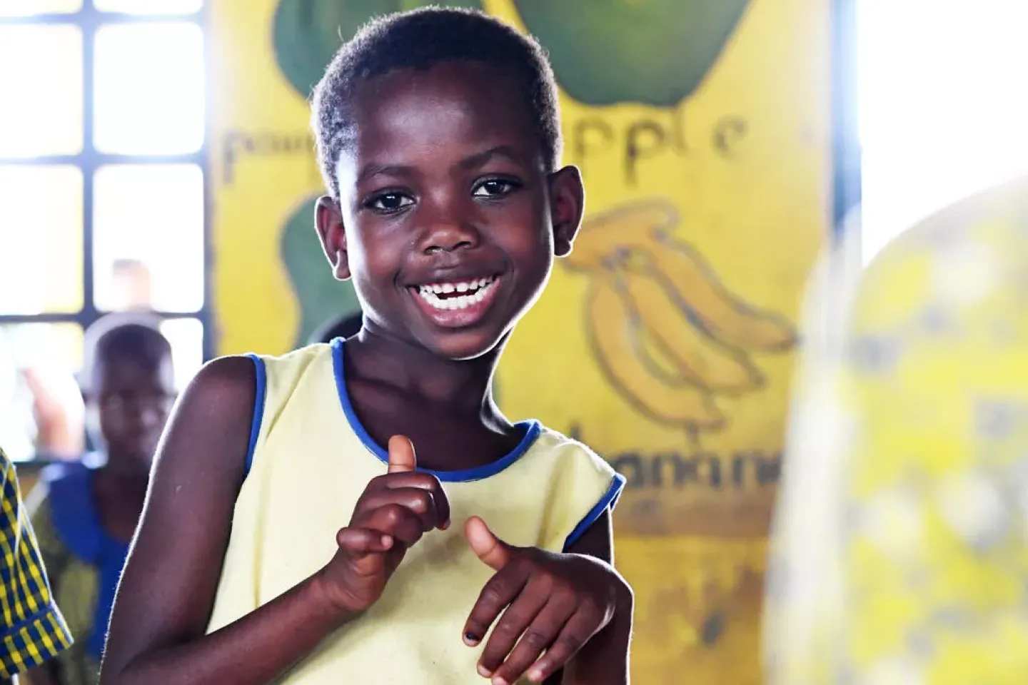 Girl attending class at the Asuokaw Methodist School in the Eastern Region in Ghana.
