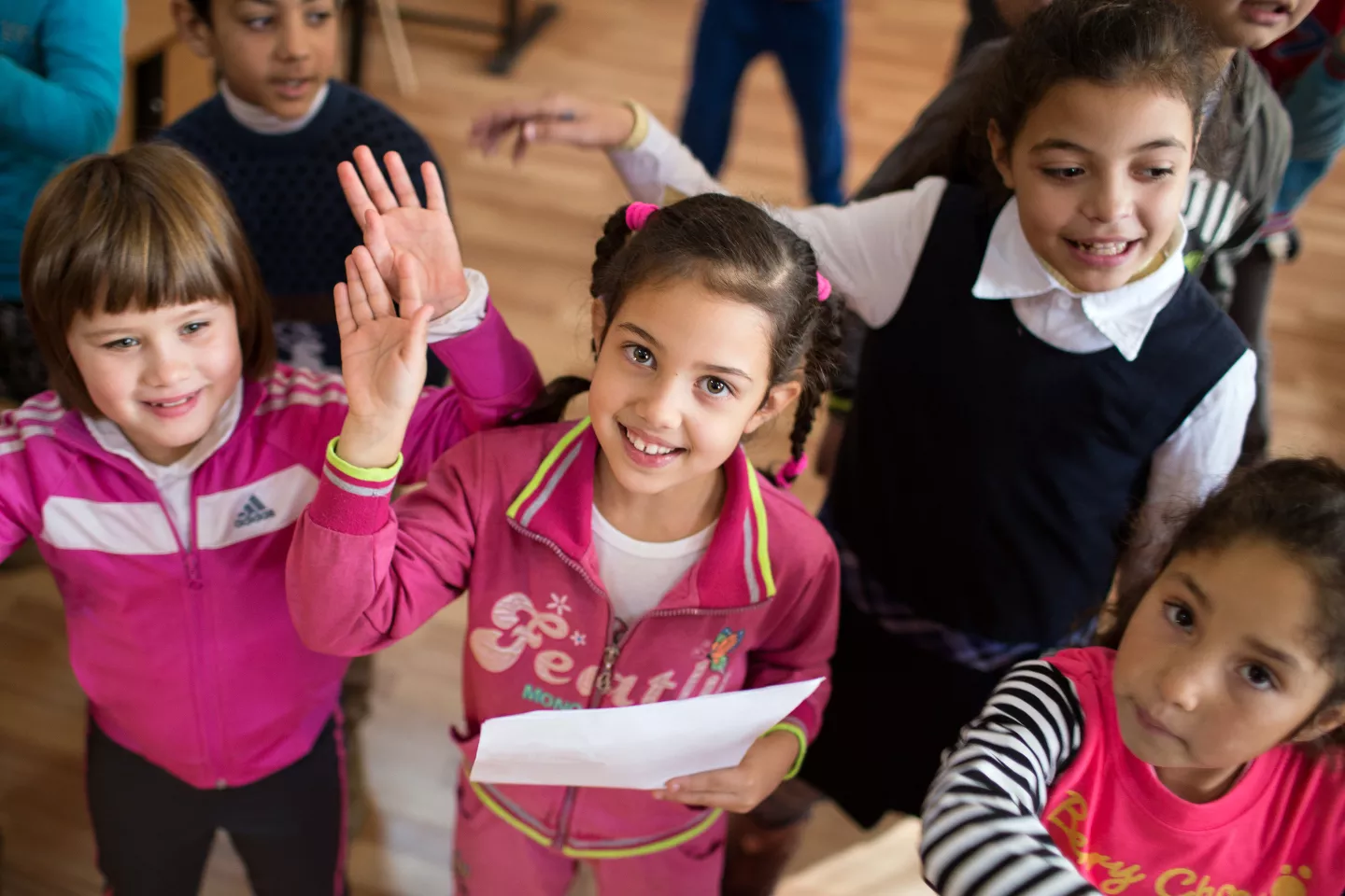 Convention on the Rights of the Child: Children rehearse a song together in a school in Romania.