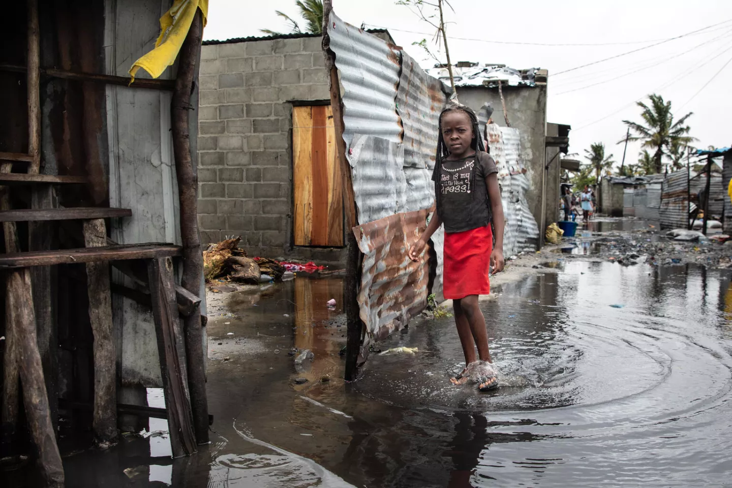 Water rises in Beira, Mozambique, in early 2021 as a cyclone threatens a community still recovering from the devastation caused by Cyclone Idai in in March 2019. The category 4 storm claimed hundreds of lives and adversely impacted 3 million people across Mozambique, Madagascar, Malawi and Zimbabwe.