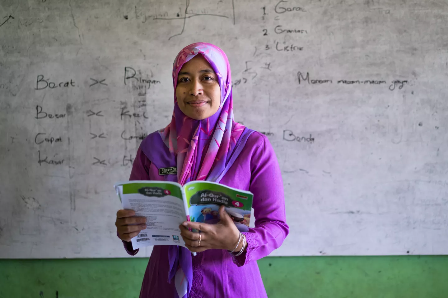 A teacher in Indonesia