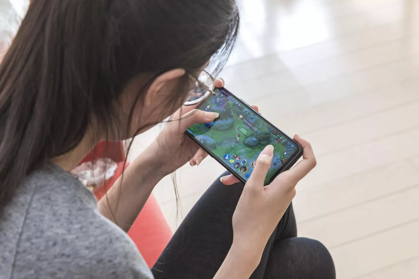  Xiaoyu plays her favorite online game in Beijing, China