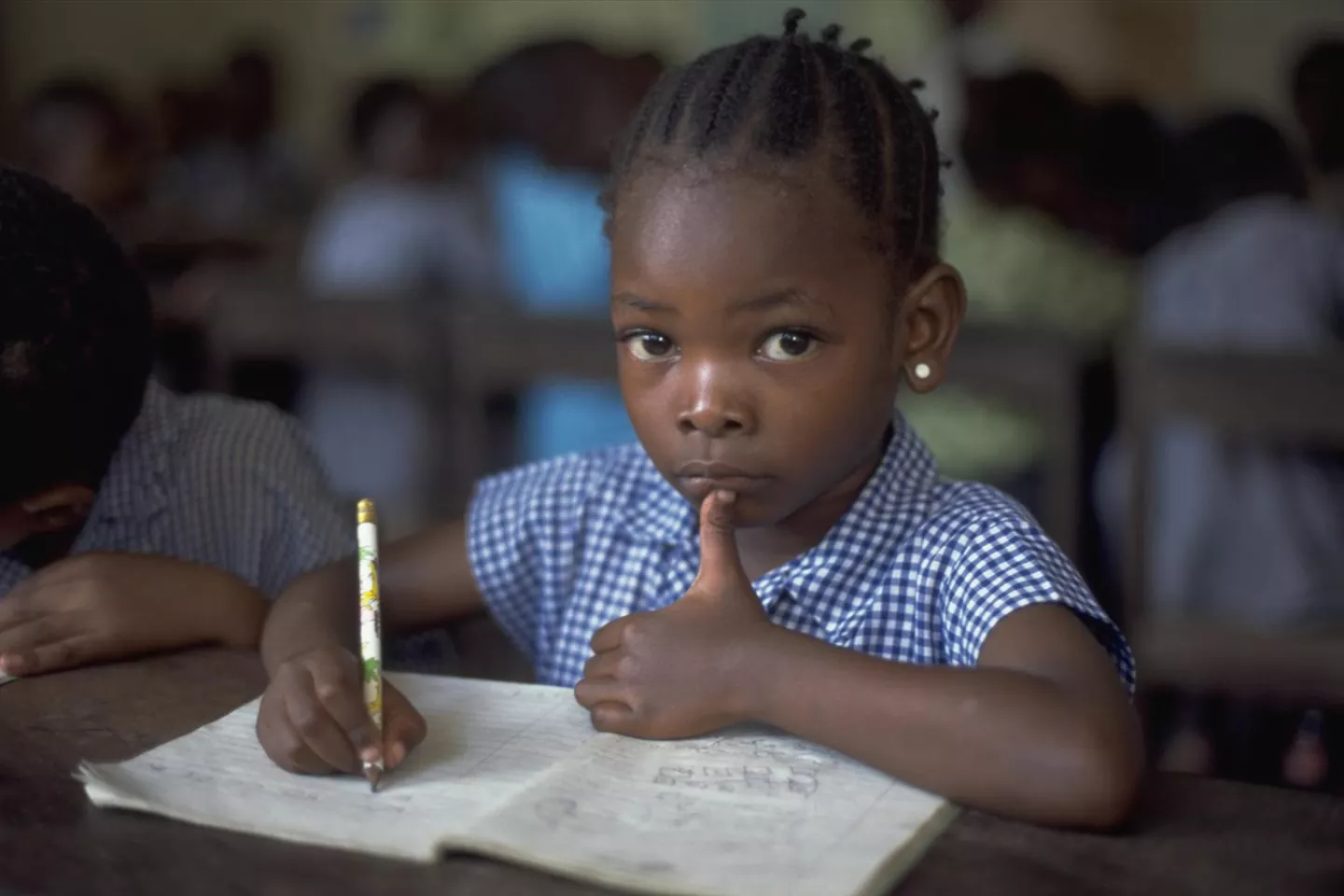 A child in a classroom