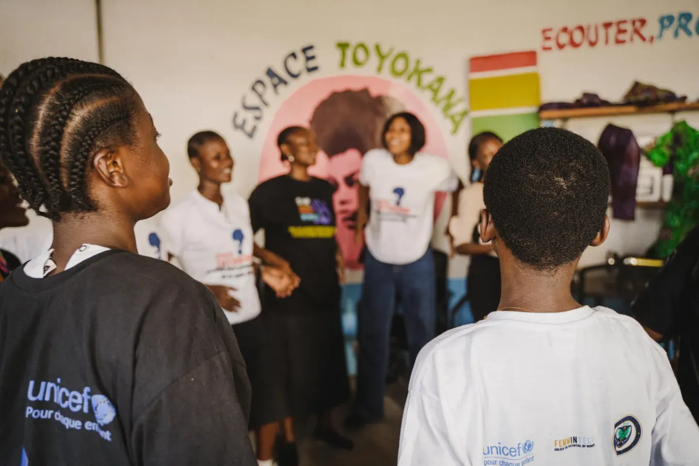 At a Toyokana safe space in Kinshasa, Democratic Republic of the Congo, Vans, who lost her mother at the age of 12, received psychological support and vocational training. She also learned how to perform slam poetry.